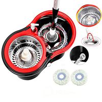 Xiaochongshan Mop bucket set，360 Spin Mop & Bucket Floor Cleaning System Included Microfiber Mop Heads (Color : Black, Size : 46x26x23cm)