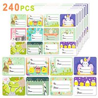 Easter Stickers Name Label Gift Tags 240 PCS Personalized Easter Bunny Eggs Chick for Present Wrapping Paper Decorations