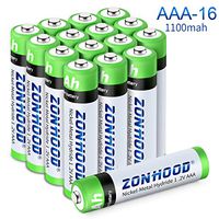 AAA Batteries Rechargeable, AAA Batteries 1100mAh High-Capacity AAA Batteries Rechargeable Batteries 1.2V Ni-MH Low Self Discharge Lasting Power Recharge Battery (16PACK)