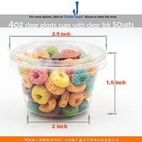 GOLDEN APPLE, 4-Ounce Clear Plastic Jello Shot Souffle Cups with Lids, Sampling Cup (50 Sets)