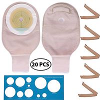 Ostomy Colostomy Supplies, 20PCS Colostomy Bags, One Piece Drainable Pouches with Clamp Closure for Ileostomy Stoma Care, Cut-to-Fit, Pack of 20/Box