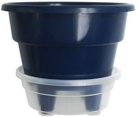6" Self Watering + Self Aerating + High Drainage Pot Designed to Minimize Root Rot, Fungus, Mold in Plants, Herbs, Succulents. Indoor & Outdoor (6 Inch / 1.5 Quart, Blue w/Clear Saucer)