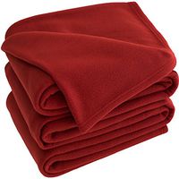 Polar Fleece Premium Ultra Soft Hypoallergenic Cozy Lightweight Blanket/Red/Throw