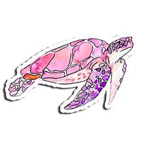 Pink Sea Turtle Sticker Animal Stickers Waterbottle Sticker Tumblr Stickers Laptop Stickers Vinyl Stickers