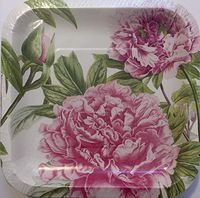 Craftmaster Pretty Peonies 18 Count Dessert/Appetizer Paper Plates
