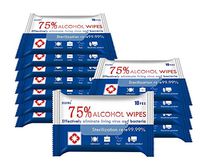 Wet Wipes, 75% Alcohol Wipes, 12 Pack,120 Pcs Daily Cleaning Wipes for Hand House Office