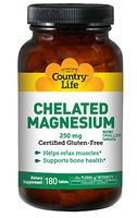 Country Life - Chelated Magnesium, 250 mg - 180 Tablets
