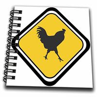 3dRose db_98747_3 Caution Chicken Crossing-Mini Notepad, 4 by 4"