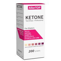 Allertop Ketone Strips - Made for Ketogenic Diet and Diabetics - Professional Grade Test Strips for Fast and Accurate Ketone Level Monitoring - 200 Strips