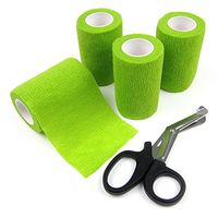 Alfie Pet - Magee Self Adherent Cohesive 4-Piece Wrap Bandages with Scissor Set - Color: Green, Size: 5cm
