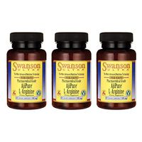 Swanson Amino Acid Ajipure L-Arginine Pharmaceutical Grade 500 Milligrams 60 Veg Capsules (3 Pack)