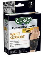 CURAD Performance Series Wrist Support Designed for Active Seniors 50+, Large Easy to Grip Tabs & Loops for Easier Application, Helps with Carpal Tunnel, Tendonitis