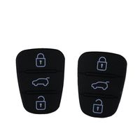 Qiilu 2 x 3 Button Flip Folding Remote Auto Key Fob Case Shell Rubber Pad for Hyundai I10 I20