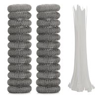 ONUPGO 24 Pack Lint Traps for Washing Machine, Lint Trap Snare Laundry Mesh Washer Hose Filter with Nylon Cable Ties, Stainless Steel Mesh Filter Won't Rust, Easy Installation