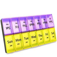 Extra Large Weekly Pill Organizer 2 Times a Day, XL 7 Day Pill Box Case, Daily Am/Pm Medicine Container Jumbo Compartment for Multiple Big Vitamins, Supplements, Medications, Fish Oil