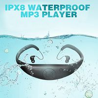 Tayogo 8GB Swimming Waterproof MP3 Player, IPX8 Waterproof Swimming Headphones, Work for 6-8 Hours Underwater 10FT, with Shuffle Feature - Black