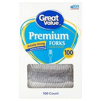 Great Value Pack Premium Disposable Plastic Forks, 100ct (1)