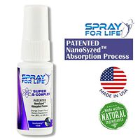 Spray for Life® Super B-Complex Vitamin Spray - Vegan Non-GMO - Nanotechnology Liquid Sublingual Supplement - 100% Absorbed Easily, with Folic Acid, Vitamin B1, B6, B9, B12 - 30 Days Supply