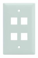 Legrand - On-Q WP3404WH10 Single Gang, 4 Port Keystone Wall Plate, White, 10 Pack