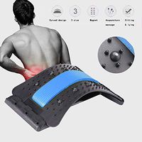 Multi-Level Back Stretching Device with Magnetic Acupressure Points,Back Massager Lumbar Support for Pain Stretcher Spinal Pain Relieve Back for Office Chair,Blue