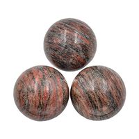AD Beads Natural Gemstone Harmony Round Ball Crystal Healing Sphere Massage Rock 20~50mm (06 Red Zebra, 25mm)