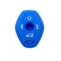WFMJ Blue Silicone Smart Remote Key Chain Cover Bag for BMW Z3 Z4 X3 X5 M5 325i E38 E39 E46 3 5 7 Series