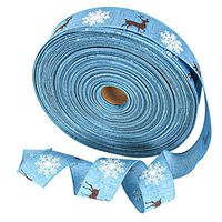 Armfer-household supply Christmas Vintage Wired Burlap Ribbon Snowflakes Elk Print Xmas Tree Ribbons DIY Gift Wrapping Garland Wreath Bows Presents Party Decorations 2 Meters