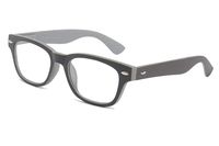 Blue Light Blocking Glasses Better Sleep Anti Eyestrain Headache 80's Style Classic Vintage Computer Glasses [HD Transparent No Magnification Lens] (Outside Black Inside Gray)