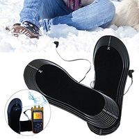 Samber Carbon Fiber Warming Insoles Battery-Operated Foot Warmer Heating Shoes Insoles Feet Electric Thermal Feet Shoe Insoles Battery Heated Insoles (B)