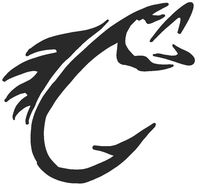 hBARSCI Fish Hook Vinyl Decal - 5 Inches - for Cars, Trucks, Windows, Laptops, Tablets, Outdoor-Grade 2.5mil Thick Vinyl - Matte Black