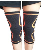 Yowanted Anti-Skid Compression Knee Sleeve Suitable for Jogging, Running, Cycling, Sports, Fitness, Meniscus Tear, ACL, MCL, Injury Recovery, Arthritis and Joint Pain Relief - Orange, Large