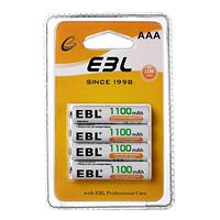 EBL AAA Batteries (4 Counts) with Retail Package, AAA Rechargeable Batteries