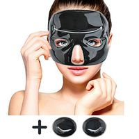 Cold Clay Facial Ice Mask by FOMI Care | Plus 2 Eye Compresses | Cooling Face Mask for Acne, Swollen Face, Puffy Eyes, Dark Circles, Headache, Migraine, Sinus Relief | Fabric Backing | Clay Filling
