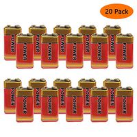 6F22 9 Volt Batteries 20 Pack 6LR61 Bulk 9 Volt Battery for Smoke Alarms, Smoke detectors and Other Devices