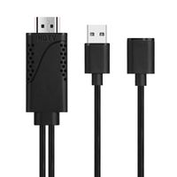 Phone to HDMI Adapter Cable-Black Superior Quality Compatible with iPhone iPad Android phones & Tablets. Neat Unobtrusive Converter High Definition 1080P Mirroring TV Screen Projector or Monitor. 1.8M