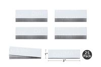 1" x 3" White Damp Erase Write On Wipe Off Colored Magnet Strips 25/Pkg