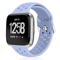 XFYELE Sport Band Compatible with Fitbit Versa/Versa 2/Versa Lite/SE, Soft Breathable Silicone Strap Replacement Wristband with Multiple Colors for Men Women (Light Purple)