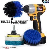 Drill Brush - Scouring Pad - Kit - Cleaning Supplies - Indoor - Scrub Brush - Shower Cleaner - Bathtub - Bath Mat - Outdoor - Spin Brush - Patio - Concrete - Deck Brush - Bird Bath - Granite Cleaner