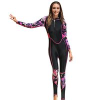 Fine Women's Full Body Thin Wetsuit, UV Protection Long Sleeves Dive Skin Suit - for Swimming/Scuba Diving/Snorkeling (Hot Pink, XXL)