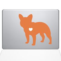 The Decal Guru I Love My French Bulldog Decal Vinyl Sticker, 13" MacBook Air, Orange (1480-MAC-13A-P)