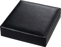 Visol Marvolo Black Leather Cigar Humidor with Free Laser Engraved Metal Plate (Circle Monogram)