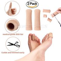 Cuttable & Adjustable Toe Tubes, Stretched Gel Lined Fabric Sleeve Protectors, Soft Moisturizing Silicone Toe Separators Bunions Protectors Bandages Pads Sore Corns Blister Hammertoes Pain (Close, S)