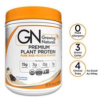 Growing Naturals Rice Protein Isolate Powder, Vanilla Blast, 465-Gram