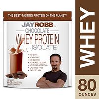 Jay Robb Whey Isolate Protein Powder, Low Carb, Keto, Vegetarian, Gluten Free, Lactose Free, No Sugar Added, No Fat, No Soy, Nothing Artificial, Non-GMO, Best-Tasting, 75 Servings (80 oz, Chocolate)