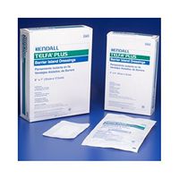Kendall Healthcare Telfa Plus Barrier Island Composite Border Dressing 4" L x 6" W Size Sterile, Soft Nonwoven Backing, Super Absorbent, Non Adherent (Box of 25 Each)