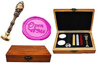 MNYR Vintage Open Me Gift Decorative Luxury Wood Box Gold Metal Peacock Wedding Invitations Gift Cards Paper Stationary Envelope Custom Logo Wax Seal Sealing Stamp Sticks Melting Spoon Gift Box Kit