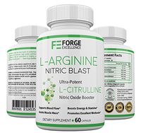Forge Excellence L-Arginine Nitric Blast–Boost Nitric Oxide, Extra Strength 1340MG Formula for Energy & Endurance–Best –Pre Workout - Train Longer & Harder–Made in The USA–60 Capsules