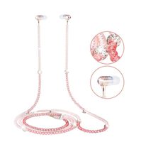 in-Ear Headphone Beads with Microphone. Simulated Pearl Necklace Earbuds. Excellent Sound Quality Stereo Earphones. Connect to All Smartphones and Audio Devices. (Pink)