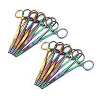 LAJA IMPORTS Set of 10 Multi Titanium Color Rainbow Olsen HEGAR Needle Holder 5.5" Stainless Steel
