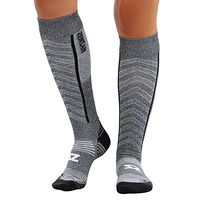 Zensah Featherweight Compression Socks - Ultra-Lightweight Compression Socks - Anti-blister, Graduated Compression (L, Heather Grey)